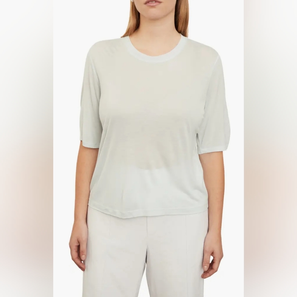 NWT Vince Sky Blue Thin Modal Elbow Sleeve Top Women's 1X